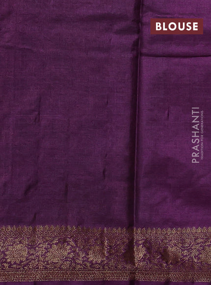 Banarasi tussar silk saree green and wine shade with allover thread & zari weaves and woven border