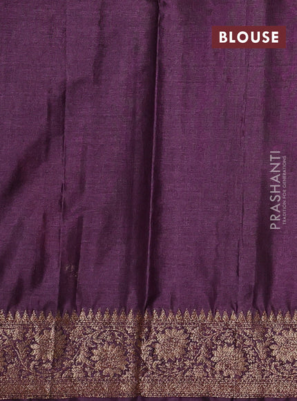 Banarasi tussar silk saree rustic orange and wine shade with allover thread & zari weaves and woven border
