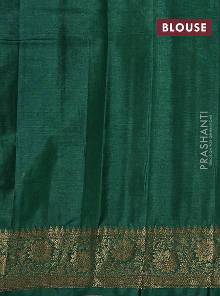 Banarasi tussar silk saree wine shade and green with allover thread & zari weaves and woven border