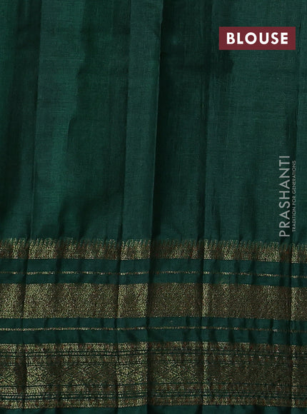 Banarasi tussar silk saree wine shade and green with allover thread & zari woven buttas and long woven border