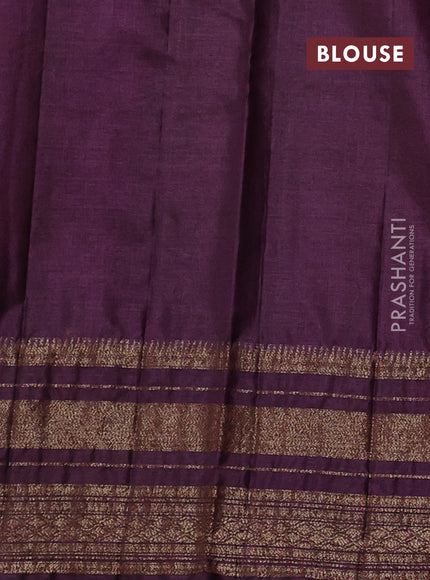 Banarasi tussar silk saree rustic orange and wine shade with allover thread & zari woven buttas and long woven border