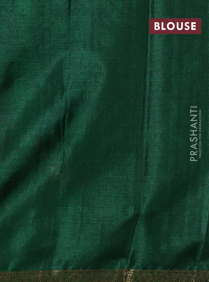 Banarasi tussar silk saree magenta pink and green with allover thread & zari woven geomatric buttas and small woven border
