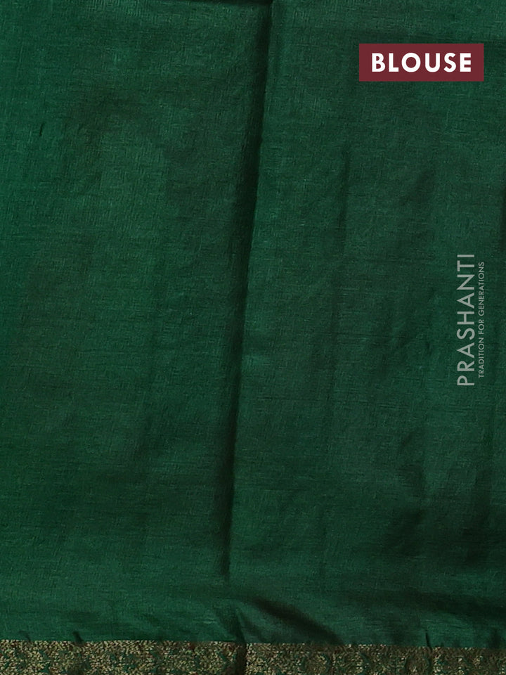 Banarasi tussar silk saree maroon and green with allover thread & zari woven buttas and small woven border