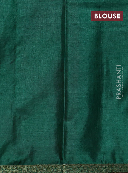 Banarasi tussar silk saree magenta pink and green with allover thread & zari woven geomatric buttas and small woven border