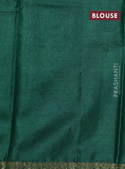 Banarasi tussar silk saree wine shade and green with allover thread & zari woven buttas and small woven border