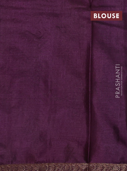 Banarasi tussar silk saree rustic orange and wine shade with allover thread & zari woven geomatric buttas and small woven border