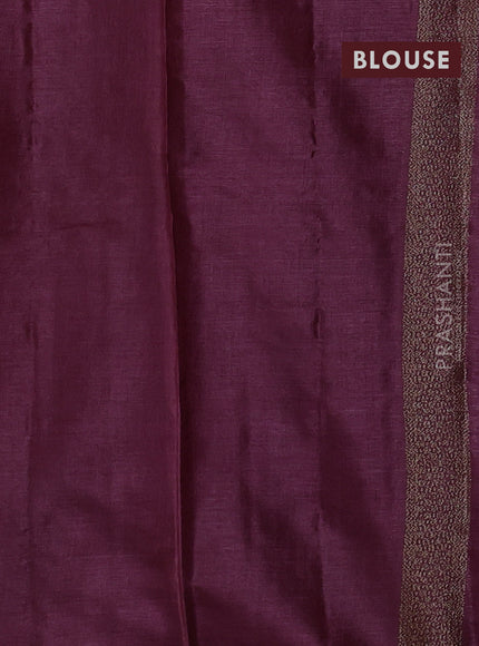 Banarasi tussar silk saree pastel maroon with allover thread & zari woven buttas in borderless style