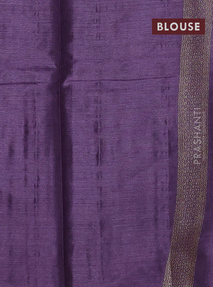 Banarasi tussar silk saree wine shade with allover thread & zari woven buttas in borderless style
