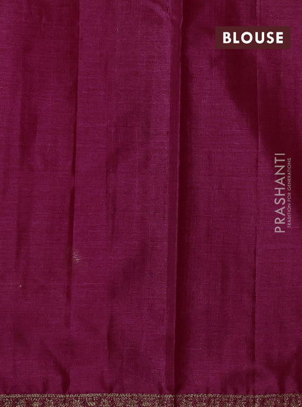 Banarasi tussar silk saree dark pink with allover thread & zari woven buttas and small woven border