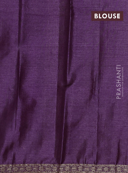 Banarasi tussar silk saree wine shade with allover thread & zari woven buttas and small woven border
