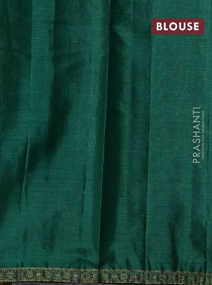 Banarasi tussar silk saree green with allover thread & zari woven buttas and small woven border