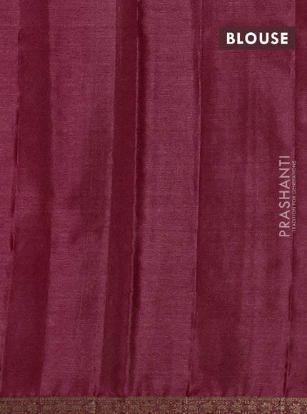 Banarasi tussar silk saree maroon with allover thread & zari woven buttas and small woven border