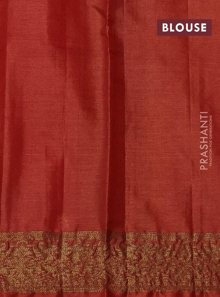 Banarasi tussar silk saree rustic orange with allover thread & zari woven buttas