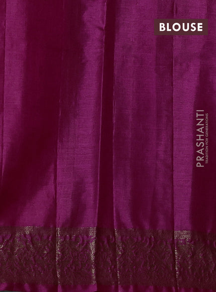 Banarasi tussar silk saree magenta pink with allover thread & zari woven buttas