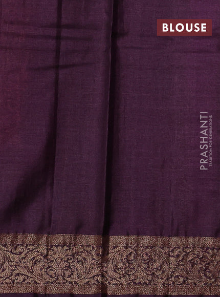 Banarasi tussar silk saree rustic orange and wine shade with allover thread & zari woven buttas and woven border