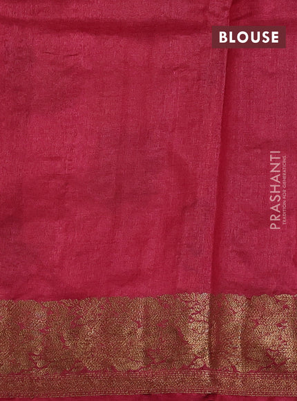 Banarasi tussar silk saree rustic orange and maroon with allover thread & zari woven buttas and woven border