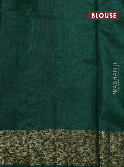 Banarasi tussar silk saree wine shade and green with allover thread & zari woven buttas and woven border