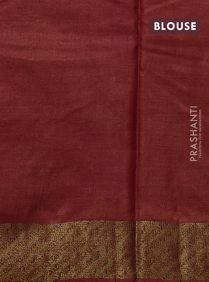 Banarasi tussar silk saree magenta pink and rustic orange with allover thread & zari woven buttas and woven border