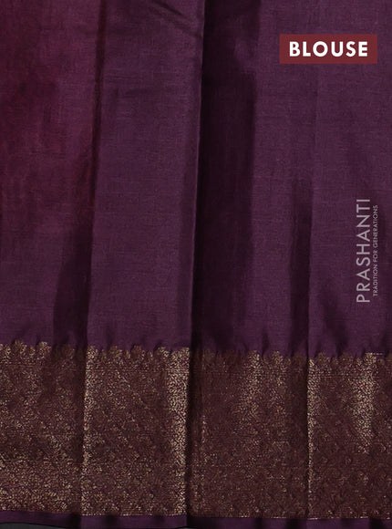Banarasi tussar silk saree rustic orange and wine shade with allover thread & zari woven buttas and woven border