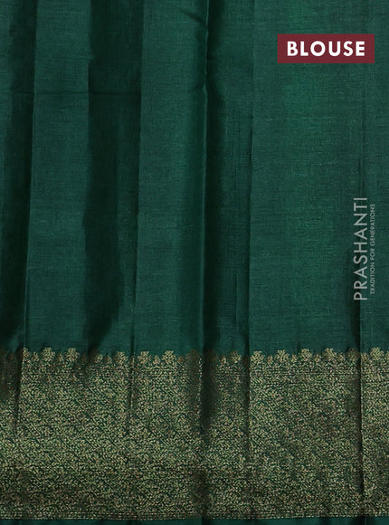 Banarasi tussar silk saree magenta pink and green with allover thread & zari woven buttas and woven border