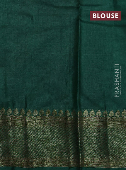 Banarasi tussar silk saree wine shade and green with allover thread & zari leheriya weaves and woven border
