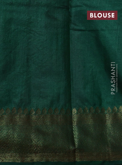 Banarasi tussar silk saree magenta pink and green with allover thread & zari leheriya weaves and woven border