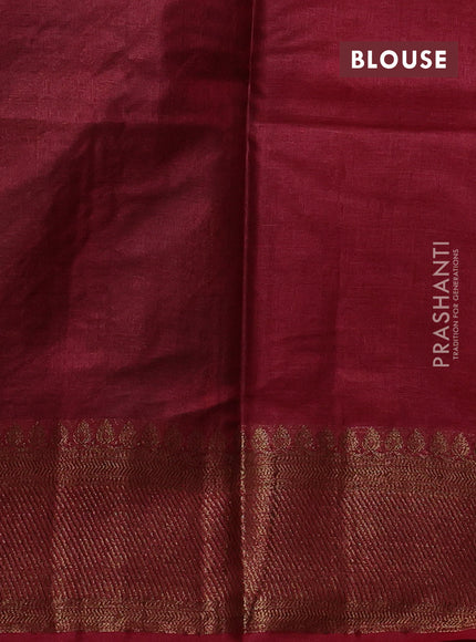 Banarasi tussar silk saree green and maroon with allover thread & zari leheriya weaves and woven border