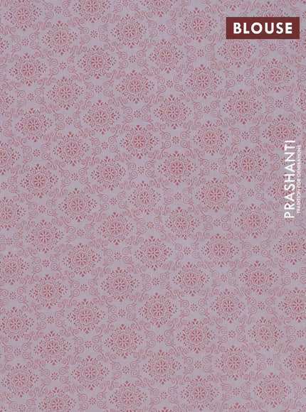 Mul cotton saree off white and peach shade with allover prints and printed border