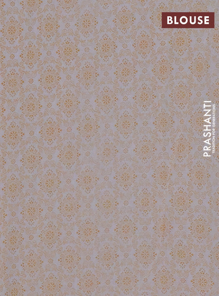 Mul cotton saree cream and orange with allover floral prints and printed border