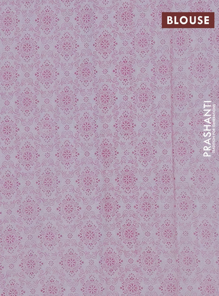 Mul cotton saree off white and light pink with allover butta prints and printed border