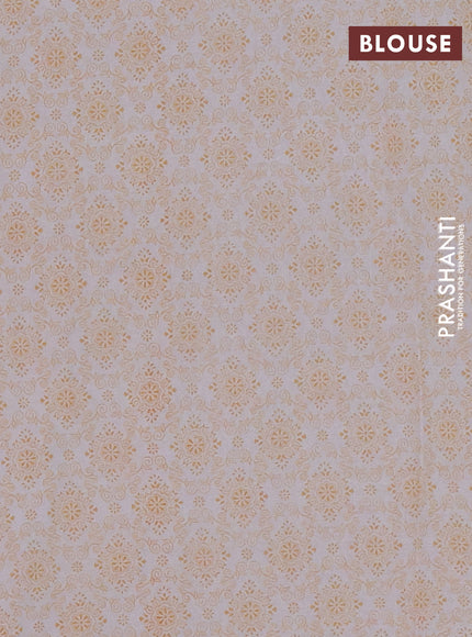 Mul cotton saree cream and orange with allover butta prints and printed border