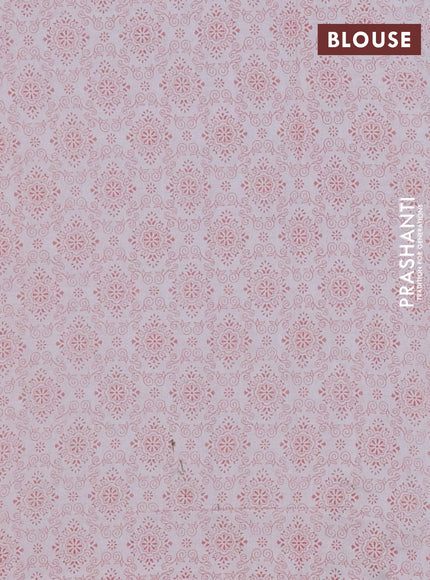 Mul cotton saree cream and peach shade with allover butta prints and printed border