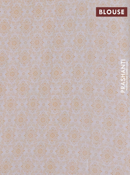 Mul cotton saree cream and orange with allover butta prints and printed border