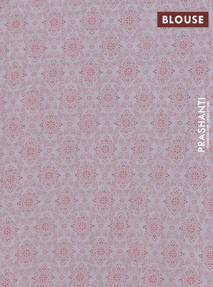 Mul cotton saree off white and peach shade with allover butta prints and printed border