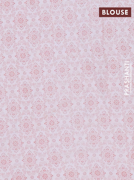 Mul cotton saree off white and peach shade with allover paisley butta prints and printed border