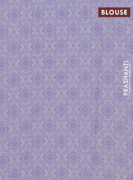 Mul cotton saree lavender with allover floral prints and printed border