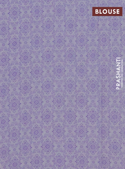 Mul cotton saree lavender with allover floral prints and printed border