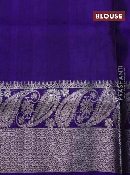 Venkatagiri silk saree royal blue with allover silver zari woven buttas and long silver zari woven border