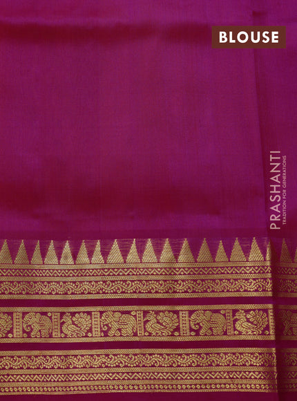 Venkatagiri silk saree dual shade of pinkish orange and pink with allover silver & zari woven buttas and zari woven border