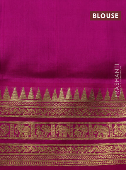Venkatagiri silk saree coffee brown and dark pink with allover silver & zari woven buttas and zari woven border