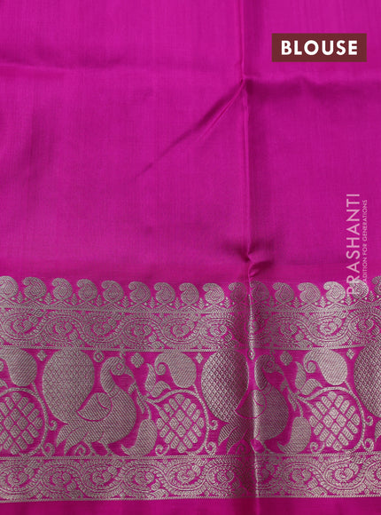 Venkatagiri silk saree purple and dark pink with allover silver zari woven buttas and long silver zari woven border