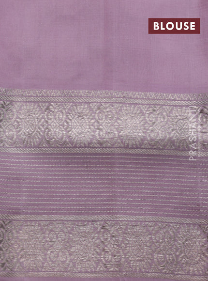 Venkatagiri silk saree pastel pink with allover silver zari woven buttas and silver zari woven border
