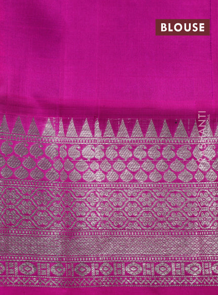 Venkatagiri silk saree violet and pink with allover silver zari woven buttas and siver zari woven border