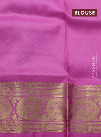 Venkatagiri silk saree violet and light pink with allover silver & zari checks & buttas and zari woven border