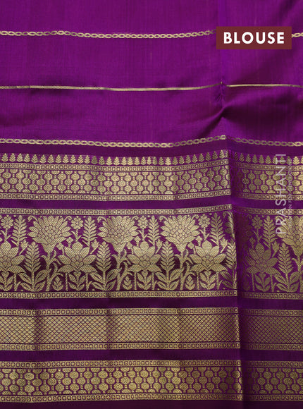 Venkatagiri silk saree purple with allover zari checks & buttas and long zari woven border