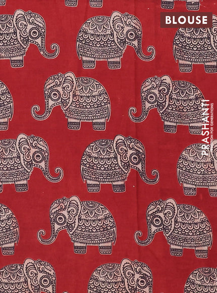 Mangalagiri cotton saree black and maroon with plain body and rettapet zari woven kalamkari border