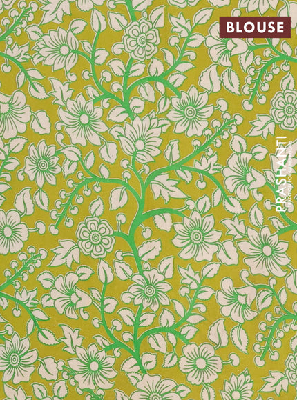 Mangalagiri cotton saree pink and mustard green with plain body and rettapet zari woven kalamkari border