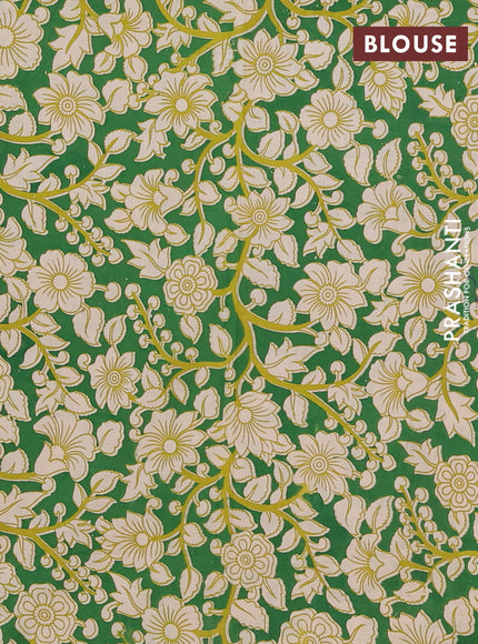 Mangalagiri cotton saree violet and green with plain body and rettapet zari woven kalamkari border