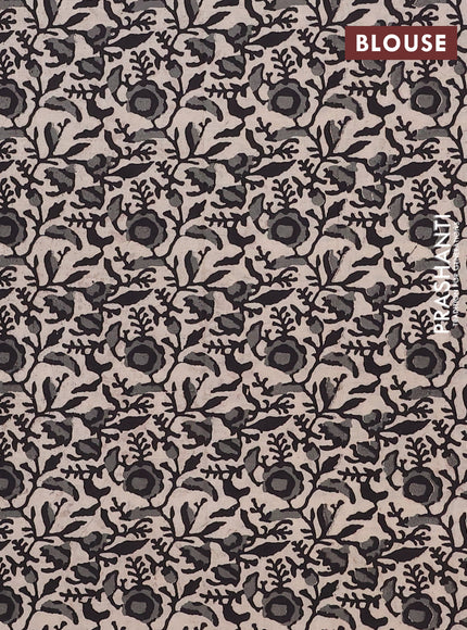 Mangalagiri cotton saree dark beige and beige with plain body and rettapet zari woven kalamkari border
