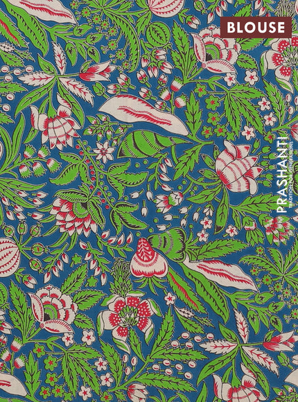 Mangalagiri cotton saree red and teal green with plain body and rettapet zari woven kalamkari border